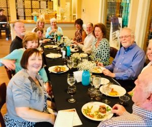 Long Table Guest Enjoying Dinner at Fine Dining Night in Spring 2019