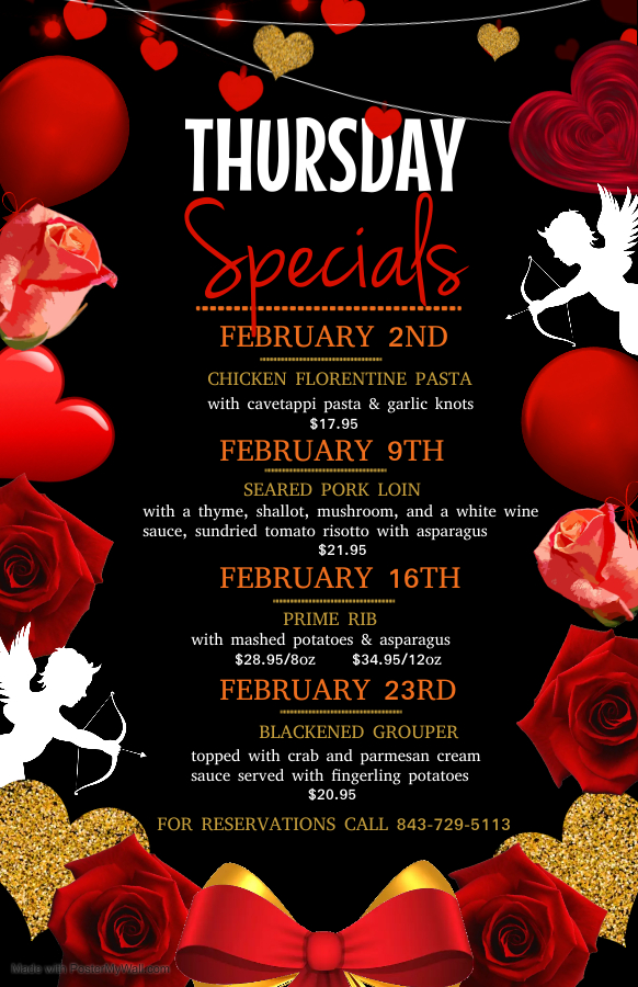 Valentines day menu Made with PosterMyWall